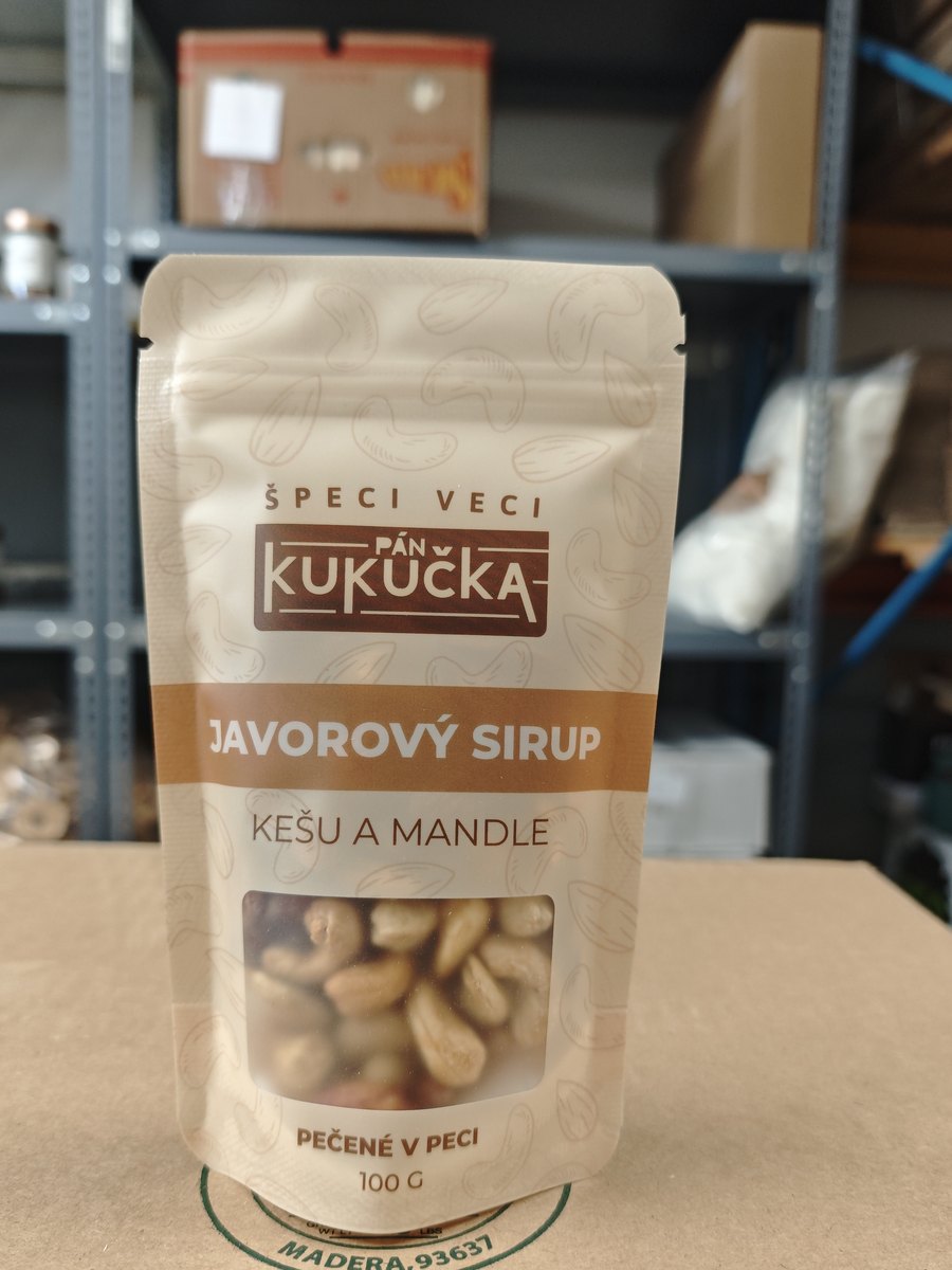 Mandle kešu s javorovým sirupom Pán Kukučka 100 g
